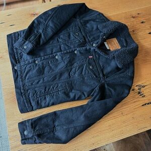 Levi's Premium Black Denim Sherpa Jacket Sz S